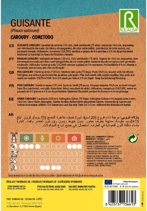 SEMILLA GUISANTE CAROUBY COMETODO 250 GR. TIRABEQUE