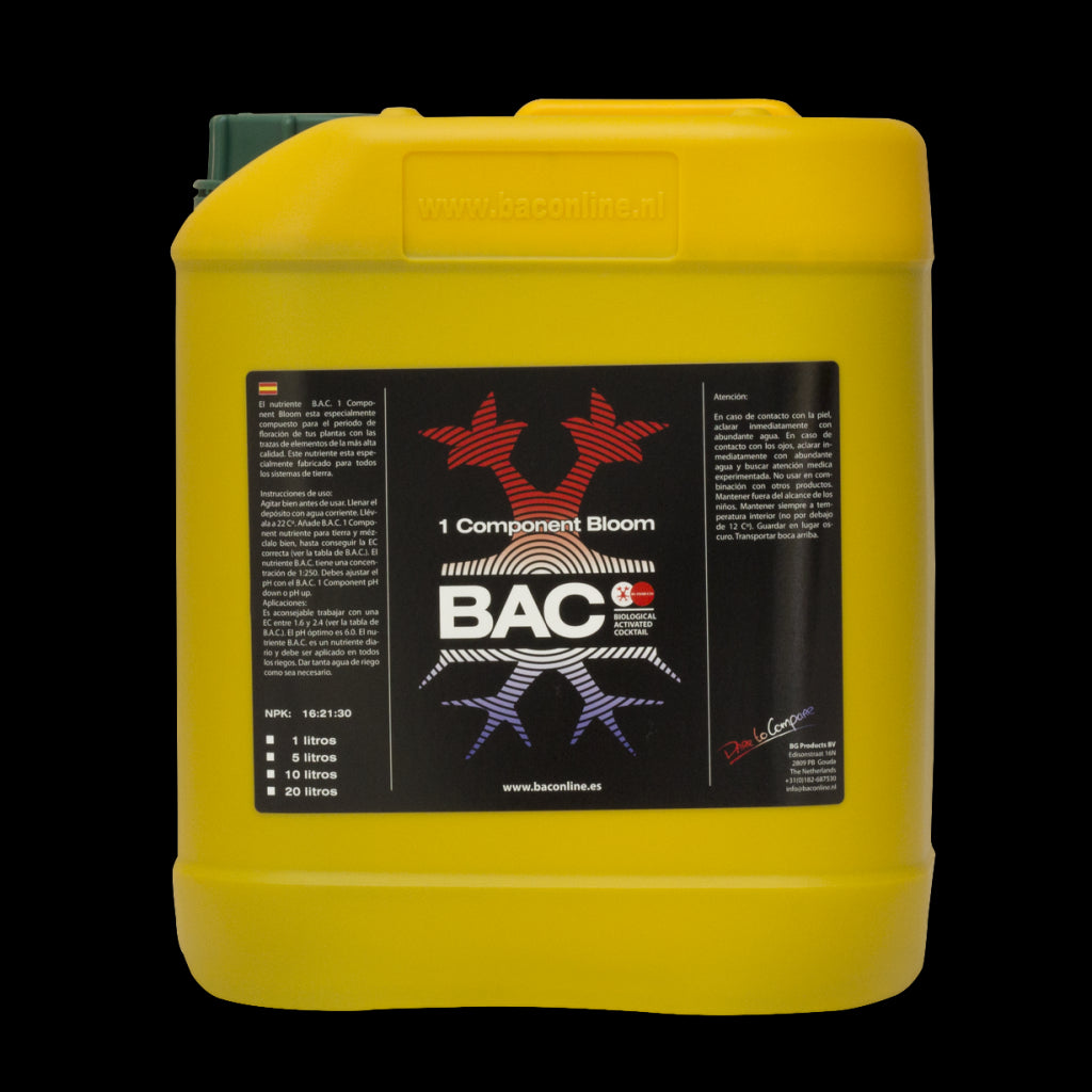 BAC 1 COMPONENT BLOOM 5L - FERTILIZANTE MINERAL DE FLORACIÓN