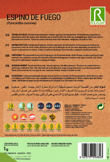 ESPINO DE FUEGO - SOBRE DE SEMILLAS 1 GR.
