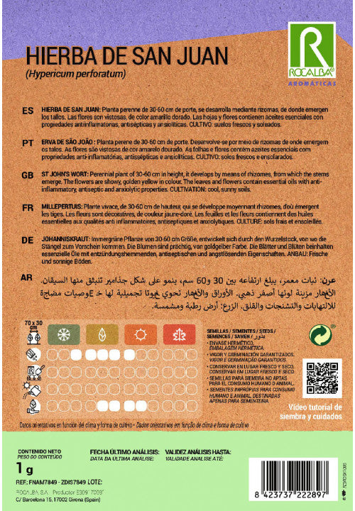 HIERBA DE SAN JUAN - HIPERICO SEMILLAS1 GR.