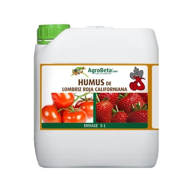HUMUS LIQUIDO DE LOMBRIZ ROJA CALIFORNIANA 5L.