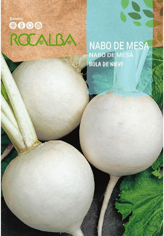 NABO DE MESA BOLA DE NIEVE- SOBRE DE SEMILLAS
