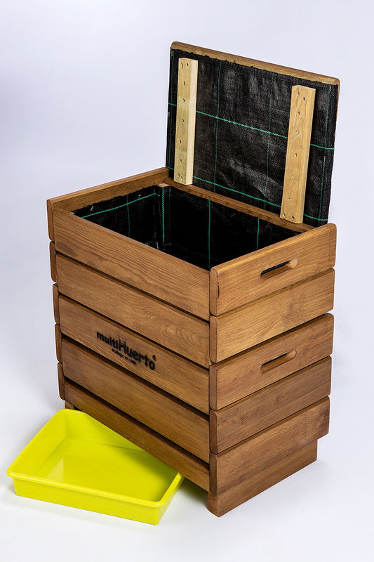 VERMICOMPOSTADOR CVCP DE MADERA MOD. FRUTERO COMPLETO 51X33X52 CM.