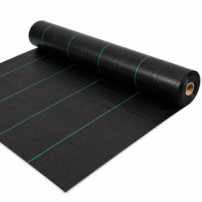 Malla Antihierba Negra 1,05m ancho Geotextil 100 g/m² Permeable para Jardín, Huerto e Invernadero