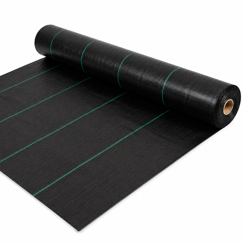 Malla Antihierba Negra 1,50m ancho Geotextil 100 g/m² Permeable para Jardín, Huerto e Invernadero