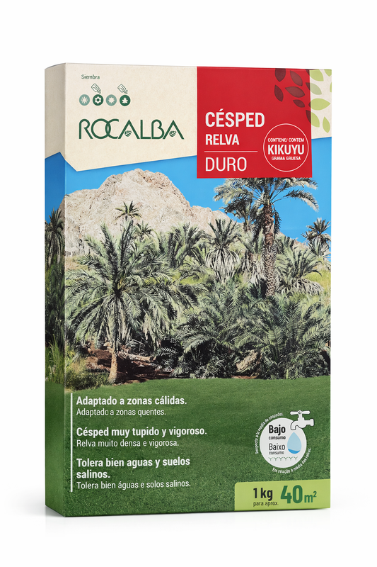 CESPED FORMULA DURO CON KIKUYU  - 1KG 40M² ROCALBA