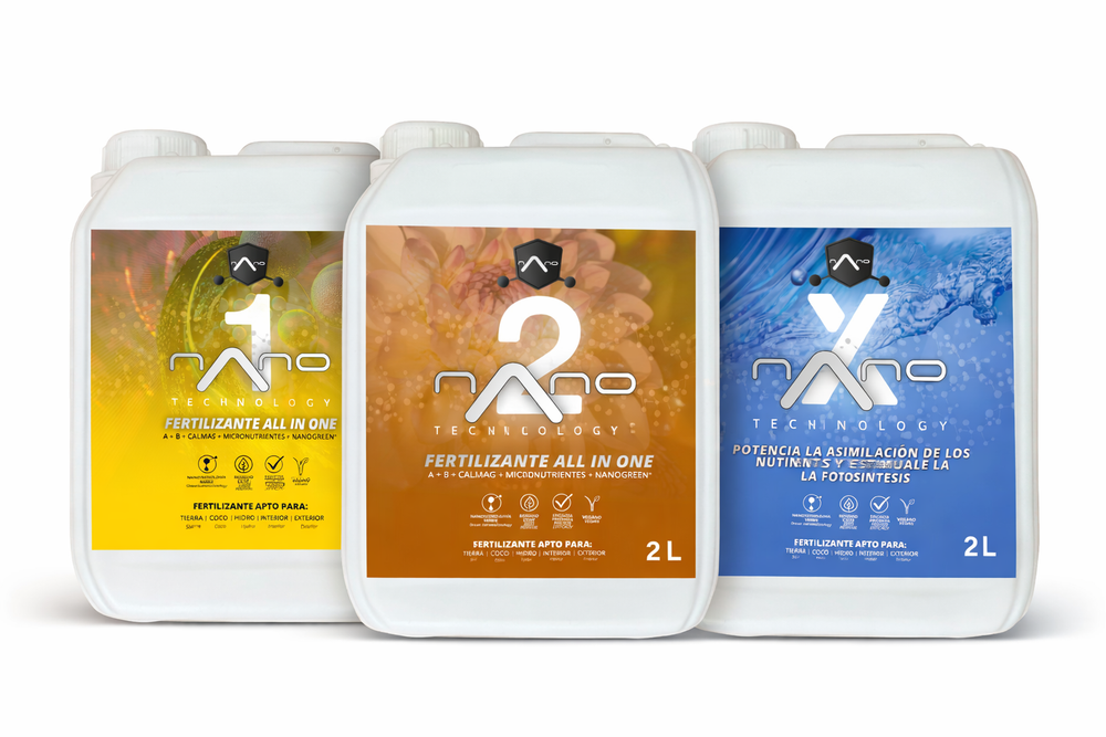PACK FERTILIZANTES HIDROPONICOS 2L+2L+2L TECNOLOGIA NANO