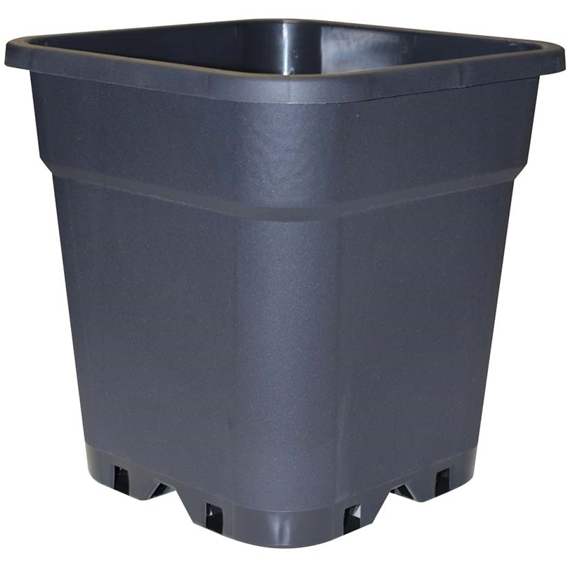 PACK DE 10 MACETAS CUADRADAS DE PLÁSTICO NEGRA DE 11L - 24x24x26,5 CM