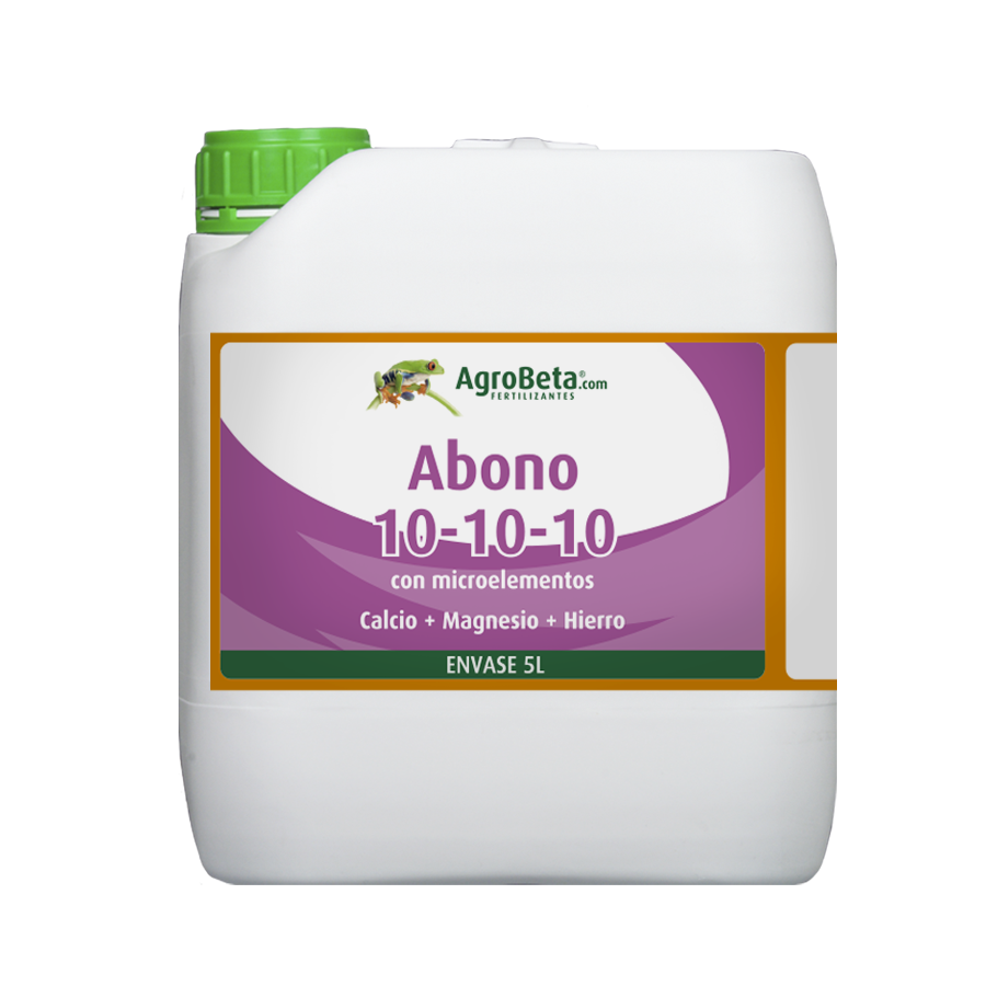 ABONO LIQUIDO NPK 10-10-10 + CALCIO-MAGNESIO- HIERRO 5L- AGROBETA