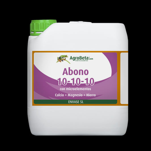 ABONO LIQUIDO NPK 10-10-10 + CALCIO-MAGNESIO- HIERRO 5L- AGROBETA