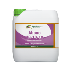 ABONO LIQUIDO NPK 10-10-10 + CALCIO-MAGNESIO- HIERRO 5L- AGROBETA