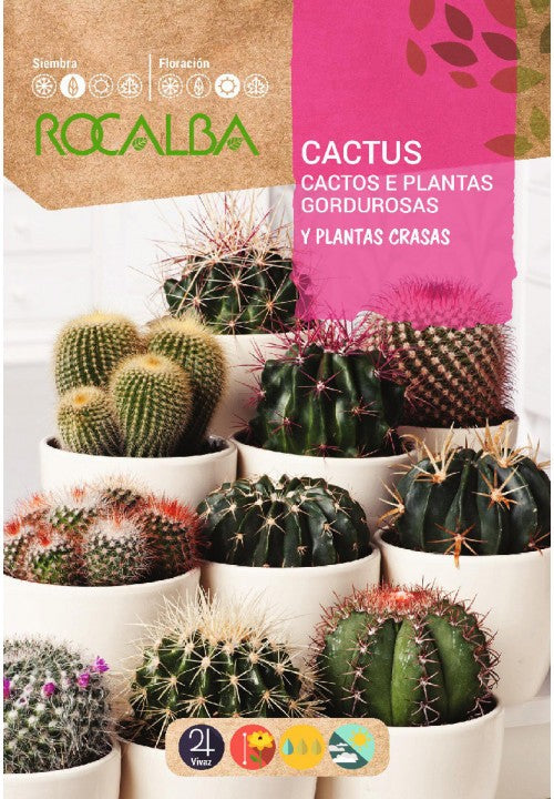 CACTUS Y PLANTAS CRASAS VARIADO - SOBRE DE SEMILLAS 0,5G