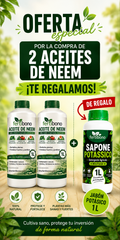 Oferta 2 Aceites de Neem 1 L + Regalo Jabón Potásico 1 L