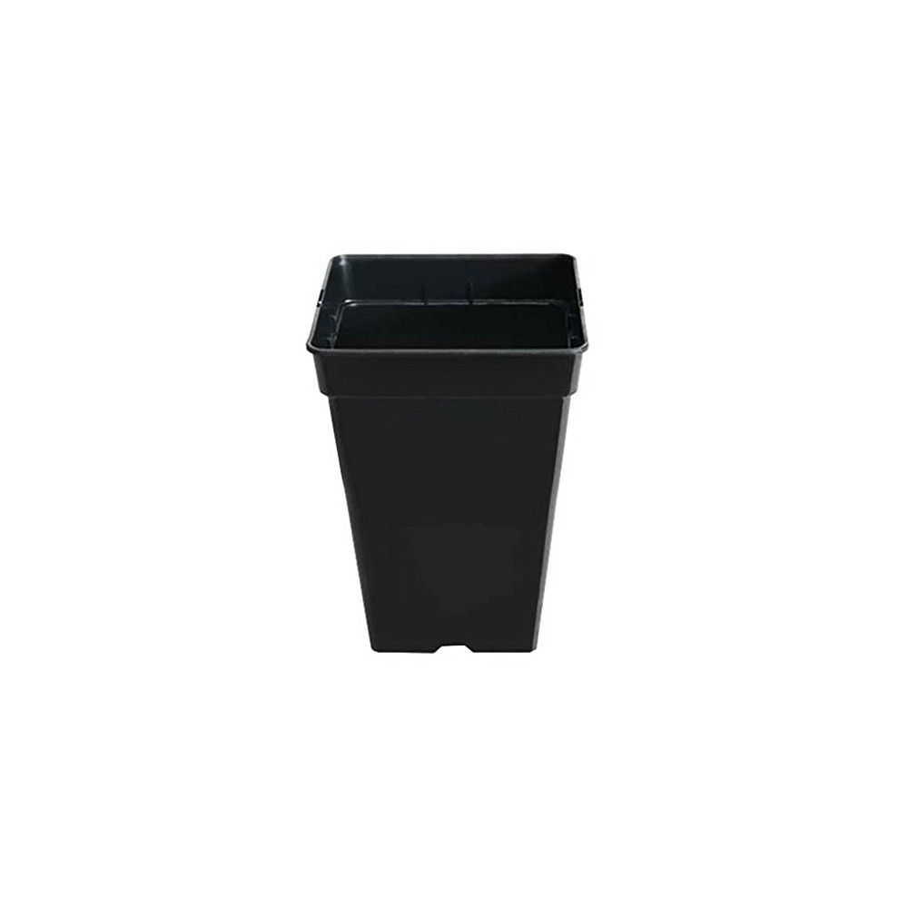 PACK DE 10 MACETAS CUADRADAS DE PLÁSTICO NEGRA  1,45L - 11X11X12