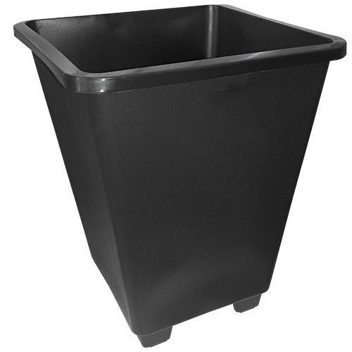 PACK DE 10 POTS CARRÉS EN PLASTIQUE NOIR DE 11L - 24x24x26,5 CM