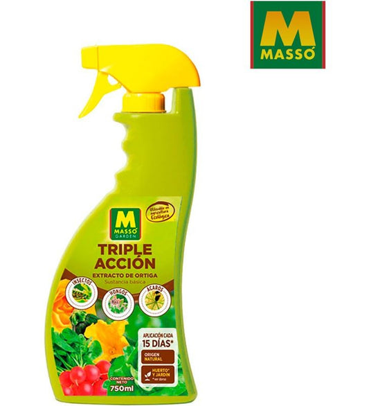 SPRAY BIO TRIPLE ACTION 750 ML- INSECTES, CHAMPIGNONS ACARIENS MASSO